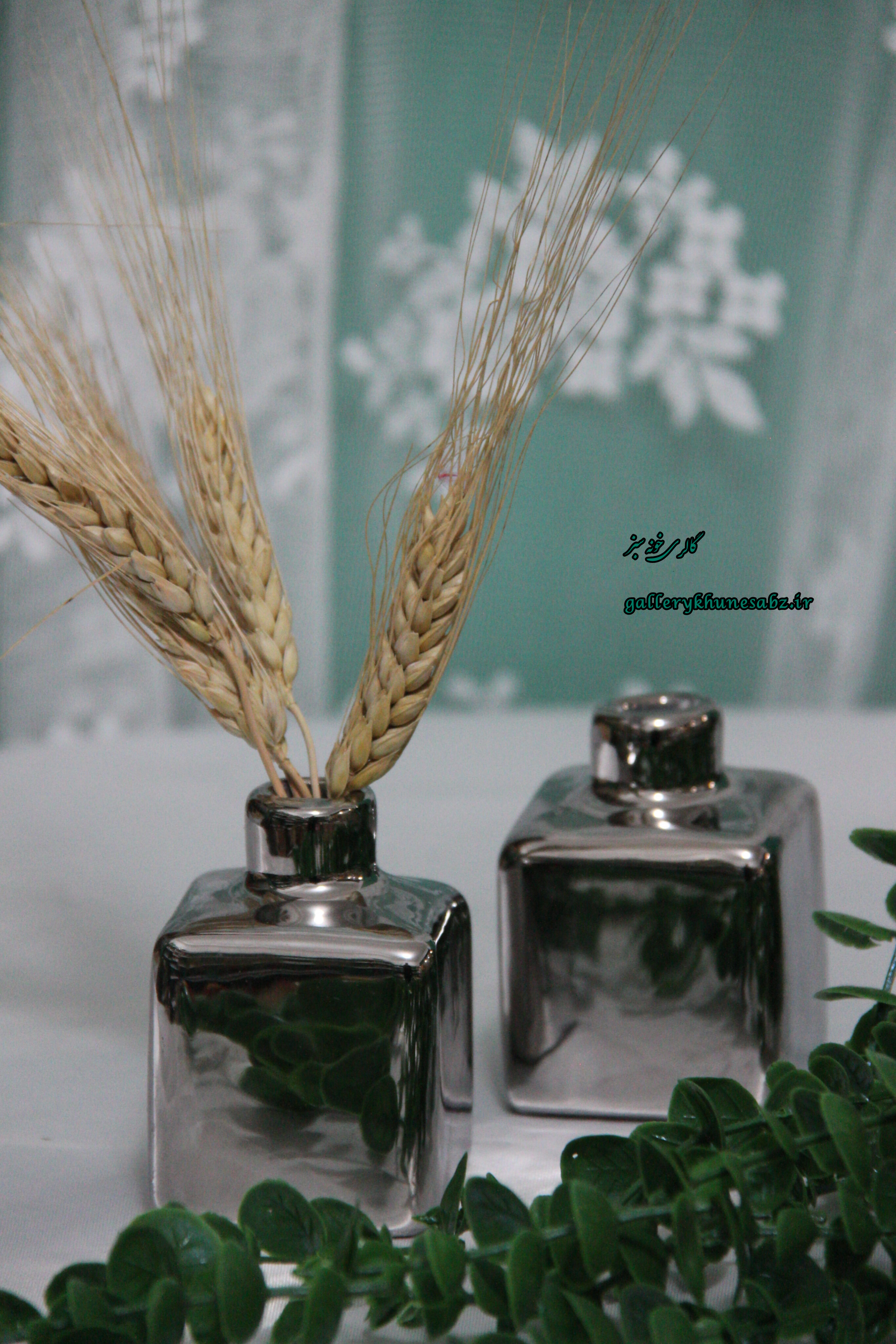 گلدان نقره ای دکوراتیو سرامیک آبکاری شده