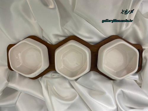 اردو خوری سه خونه شش ضلعی چوب و سرامیک