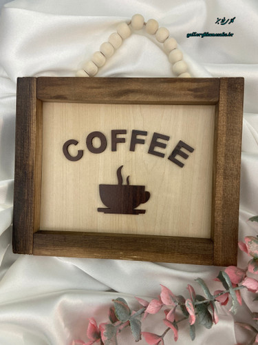 تابلو چوبی دکوراتیو Coffee آویز مهره دار حروف برجسته