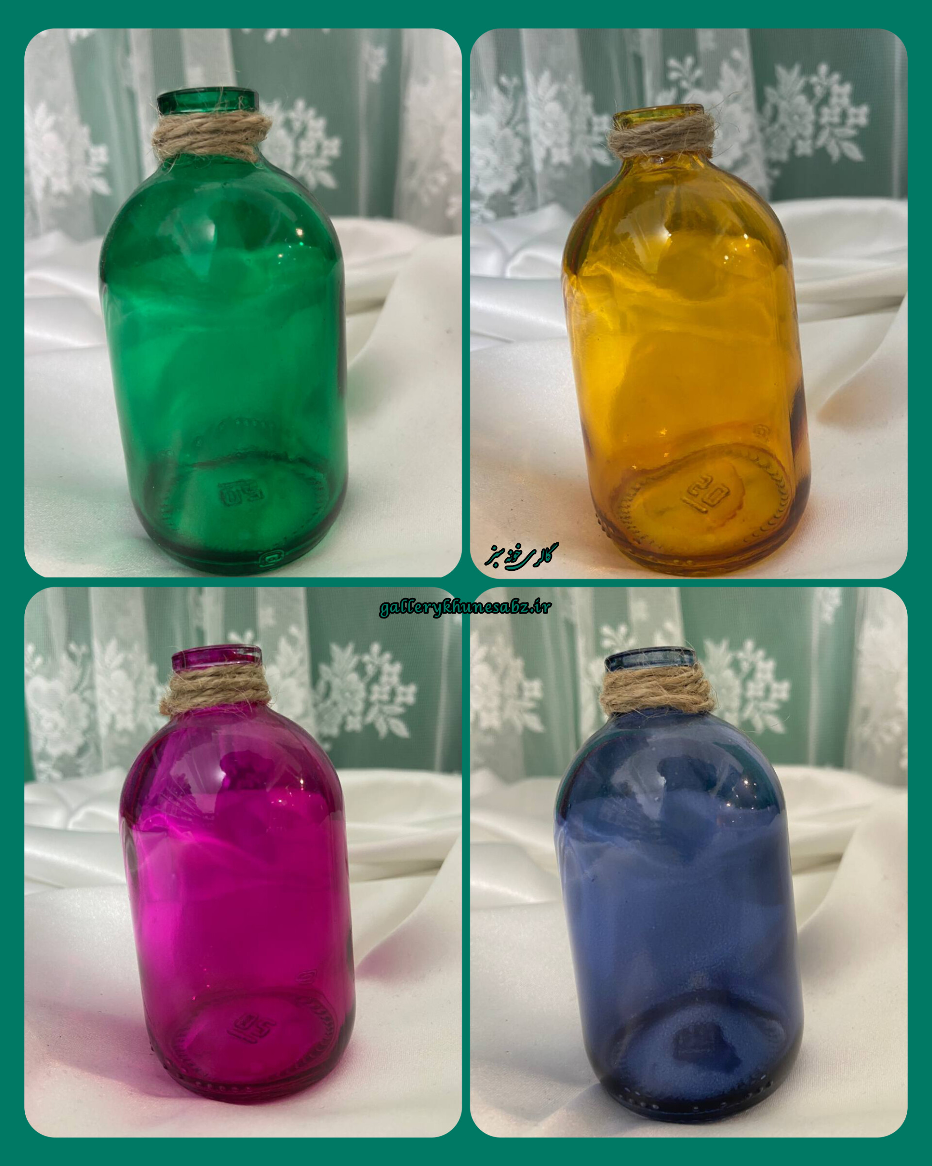 گلدان شیشه ای رنگی