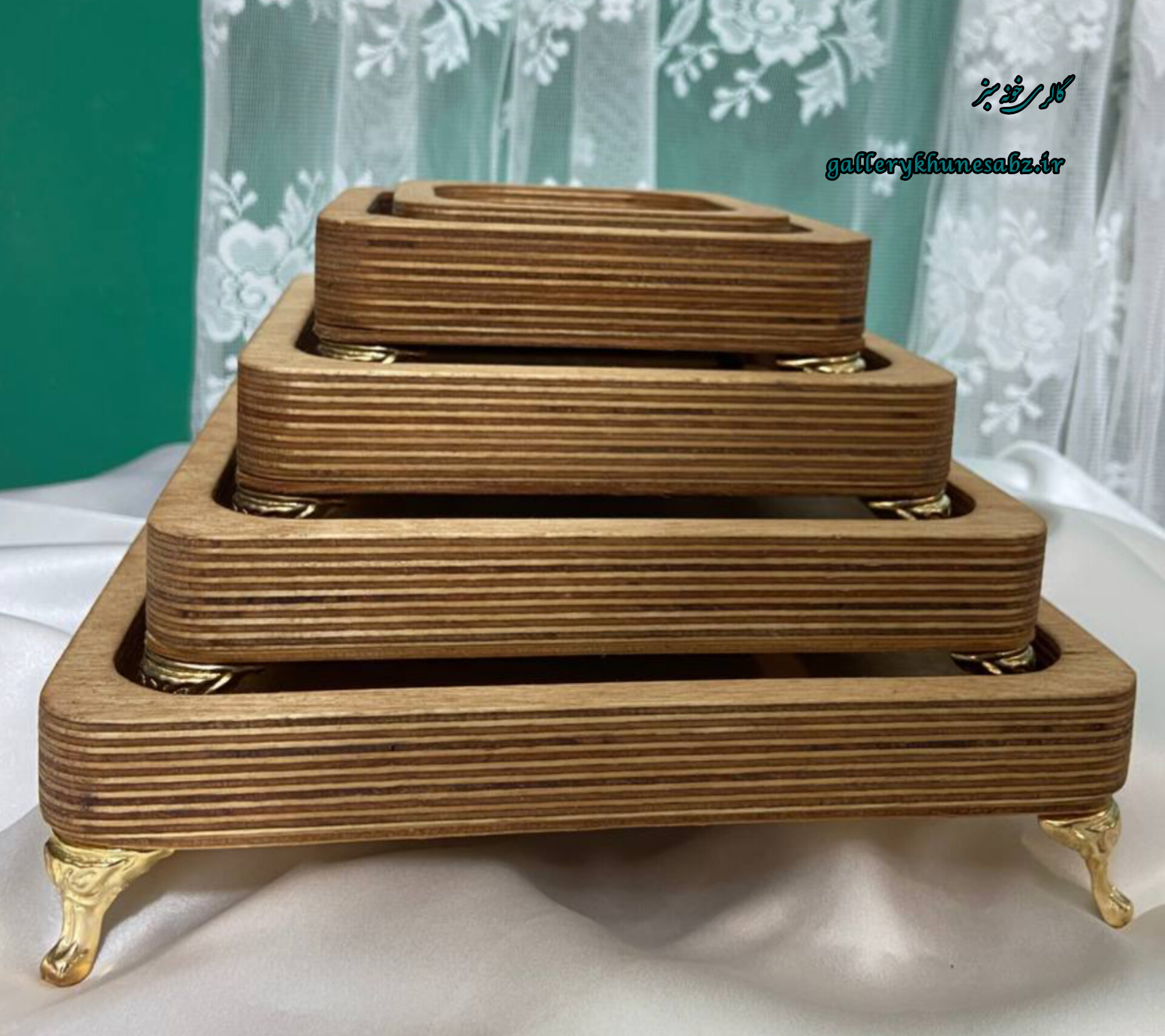 اردو خوری ۵ تکه چوبی پایه دار