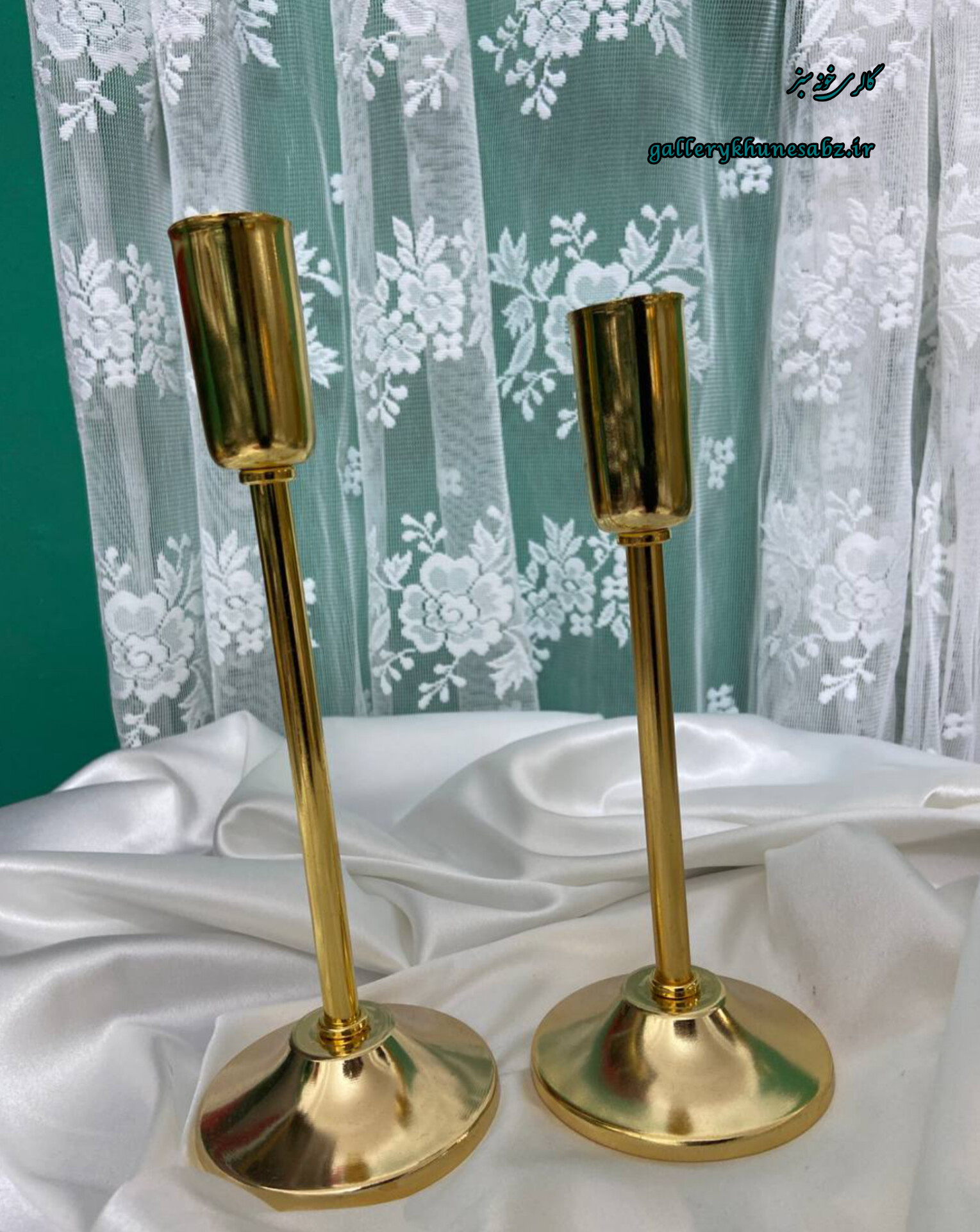 شمعدان دو عددی طلایی