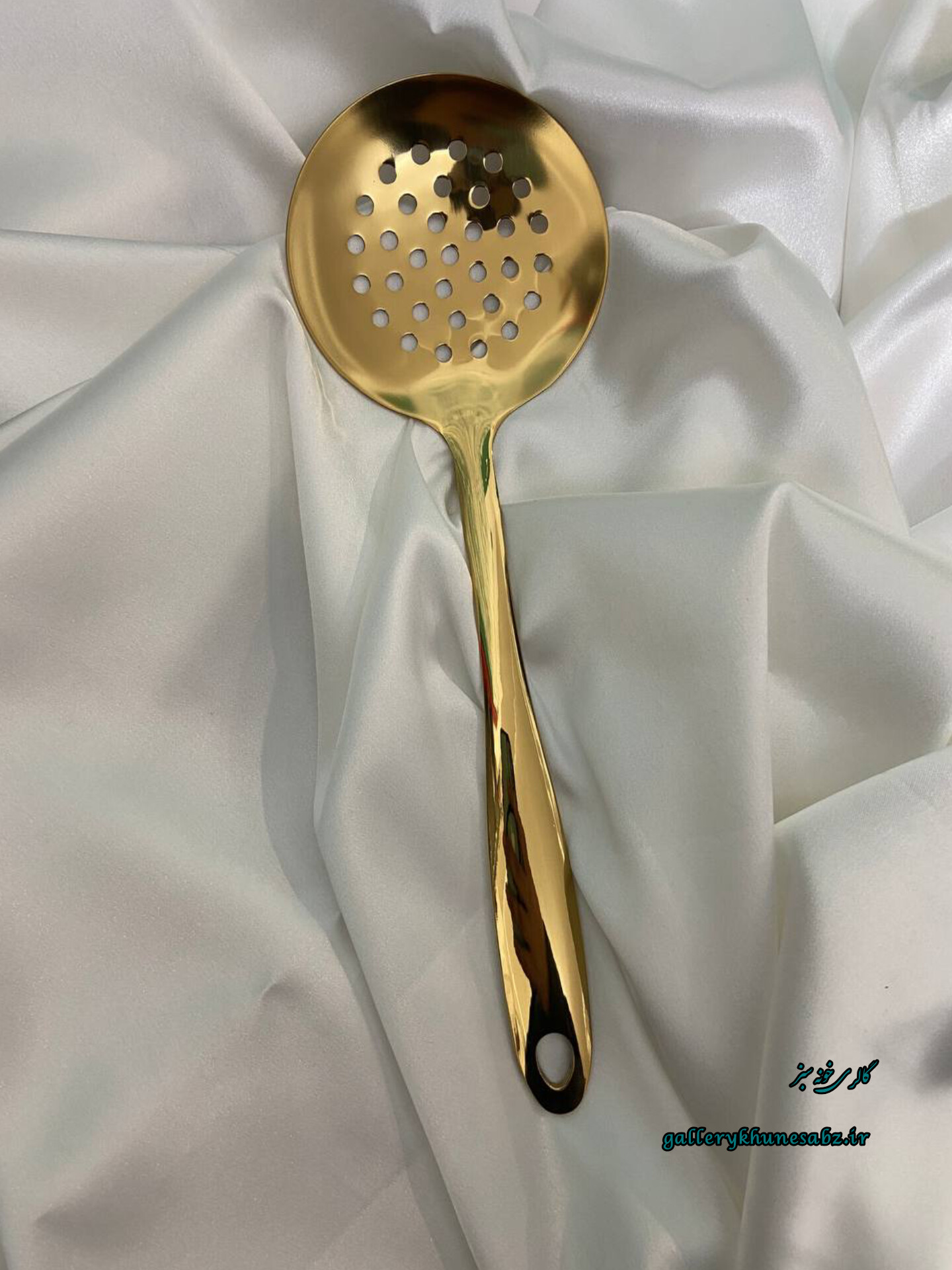 کفگیر برنج‌خوری استیل طلایی برند Stainless Steel